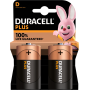 Duracell Alkaline D 2pcs Batteries Plus