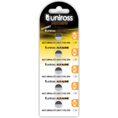 Uniross LR926 AG7 LR57 Alkaline Coin Battery 5-pack