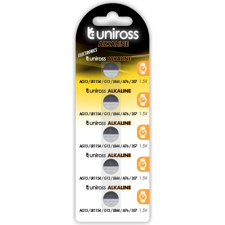 Uniross LR754 AG5 Alkaline Coin Battery Pack