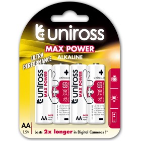 Uniross AA Max Power Alkaline Batteries 4 Pack