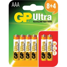 GP Ultra Alkaline Batteries AAA 8+4 Pack