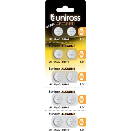 Uniross LR1154 AG13 LR44 Battery 10 pack