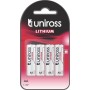 Uniross AA Lithium Batteries 4-pack High Performance