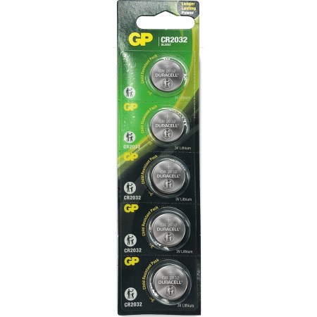 GP Lithium Button Cell CR2032 5-pack