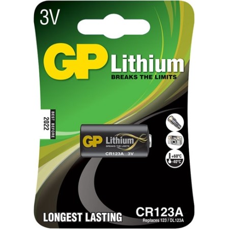 GP Lithium Battery 3V CR123A for Cameras