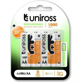 Uniross Rechargeable AA 1000 Hybrio Batteries