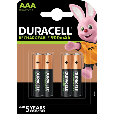 Duracell Rechargeable AAA Batteries 900mAh 4pcs