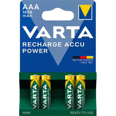 Varta Rechargeable AAA Batteries 1000mah 4pcs