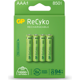 GP ReCyko+ Rechargeable AAA Batteries 800mAh