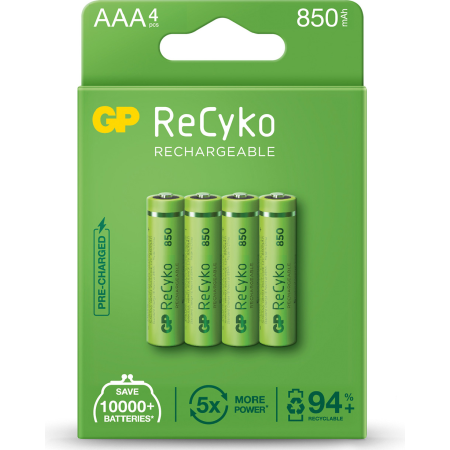 GP ReCyko+ Rechargeable AAA Batteries 800mAh