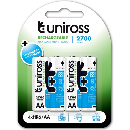 Uniross AA 2700 NiMH Rechargeable Batteries