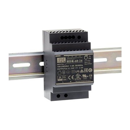 Meanwell HDR-60-12 DIN Rail PSU 60W 12V