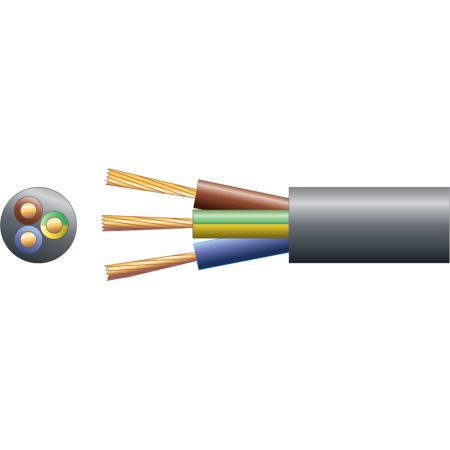 Mercury 3 Core Mains Cable 10A 1.0mm 50m