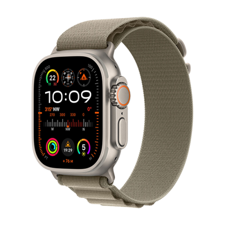 Apple Watch Ultra 2 LTE 49mm Titanium Case with Olive Loop