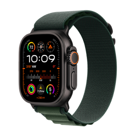 Watch Apple Watch Ultra 2 Black LTE 49mm Titanium Case with Alpine Loop S - Dark Green