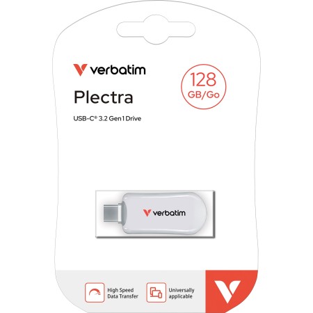 Verbatim USB Drive PLECTRA 128GB White USB-C