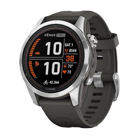 Watch Garmin Fenix 7S GPS 42mm Silver Stainless Steel with Graphite Band - Silver/Grey