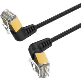 Vention Cat8 Cable 1.0m Black with Right Angle Design