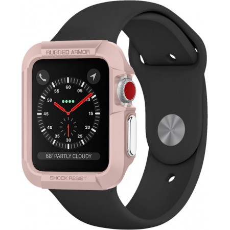 Introducing the Spigen Apple Watch Series 3/2/1 (38mm) Case Rugged Armor Rose Gold - the perfect blend of style and protection f