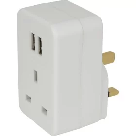 Introducing the Mercury PlugThrough UK Mains Adapter DualUSB 429.690, the ultimate solution for all your charging needs!