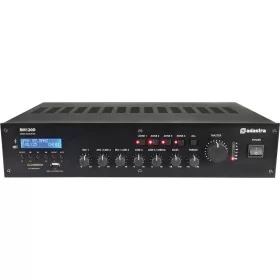 5-channel 19" rack-mountable mixer-amplifier, tailored to commercial sound installations to power 100V line speakers or standard