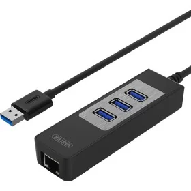 Introducing the Unitek Y-3045C USB3.0 3-Port Hub with Gigabit LAN, the ultimate solution to streamline your connectivity needs.