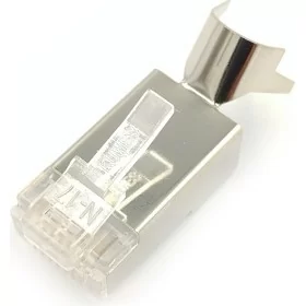 Ethernet Plugs for CAT7. Available for 24 to 22 AWG wire. Brass with nickel plating. 3 Prong for solid wires.