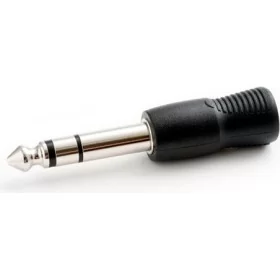 Use to convert a 6.35mm Stereo jack for use with a 3.5mm socket. Minimalist design suitable for all modern A/V equipment. Nikel 