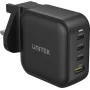 Introducing the Unitek P1112ABK 100W 4in1 GaN Multiplug Charger in sleek black, the ultimate charging solution for all your devi