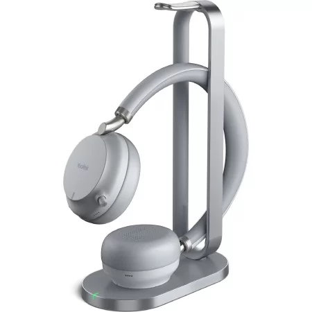 Introducing the Yealink BH72 Dual Bluetooth Headset with Charging Stand in sleek Grey Teams edition.