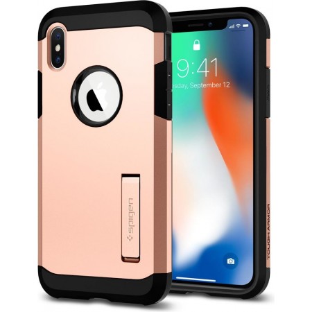 Introducing the Spigen iPhone X/XS Case Tough Armor in stunning Gold! This sleek and rugged case combines style, durability, and